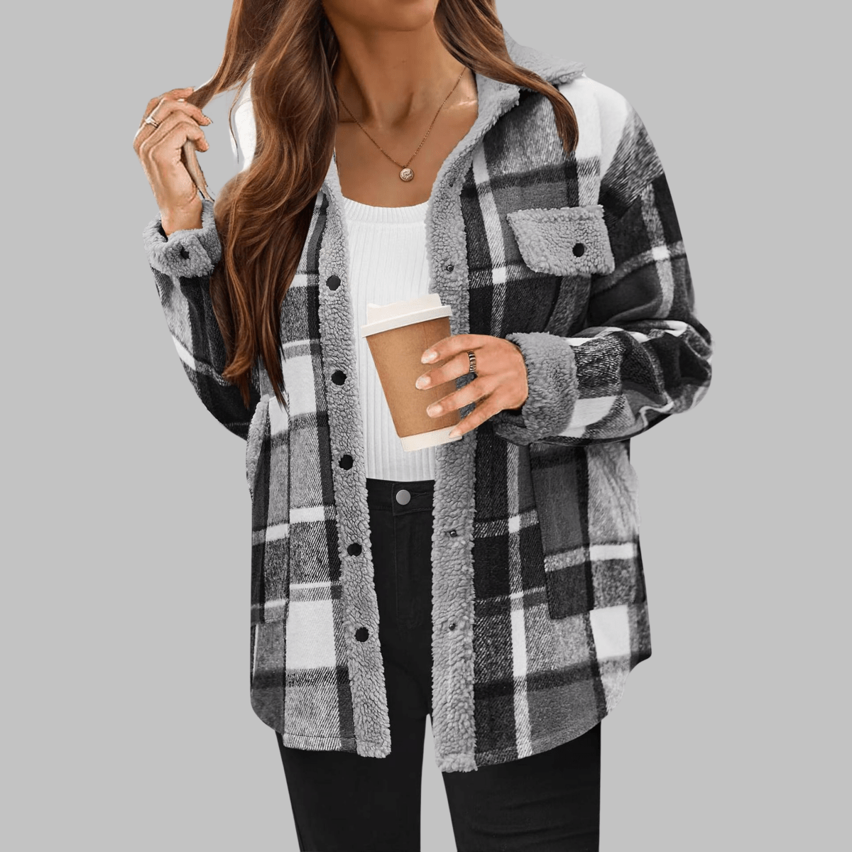 ZENY™ - Classic Long Sleeve Button Down Jacket